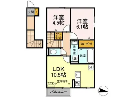 リルシア(2LDK/2階)の間取り写真