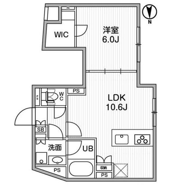 ALTERNA祐天寺(1LDK/3階)の間取り写真