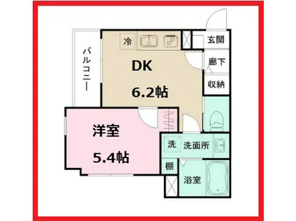 コオリナ(1DK/1階)の間取り写真