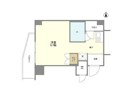 インプルーブ東向島(1K/12階)の間取り写真