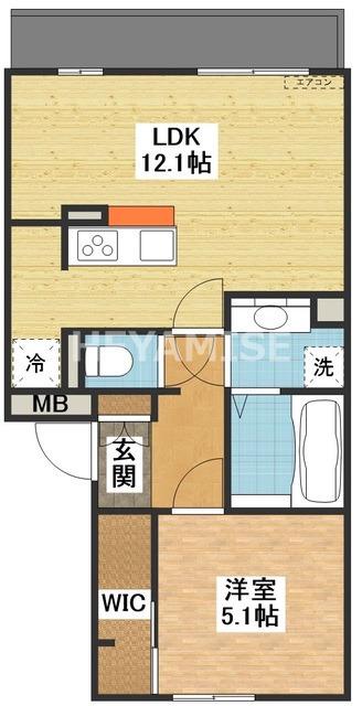 ドゥジエム(1LDK/3階)の間取り写真