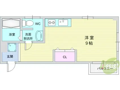 ベストレジデンス蛍池(ワンルーム/4階)の間取り写真