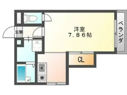 パインヒルズ美野島(ワンルーム/3階)の間取り写真