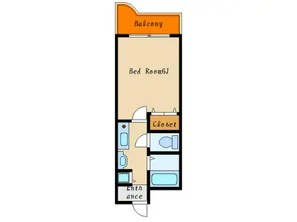 YKハイツ相生町(1K/3階)の間取り写真