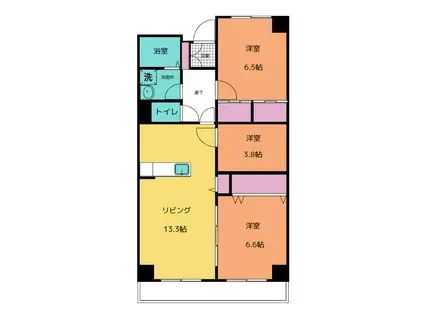 サンセール(2SLDK/1階)の間取り写真