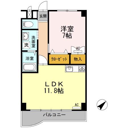 プレタ21(1LDK/3階)の間取り写真