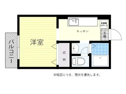 ビーライン麻生(ワンルーム/1階)の間取り写真