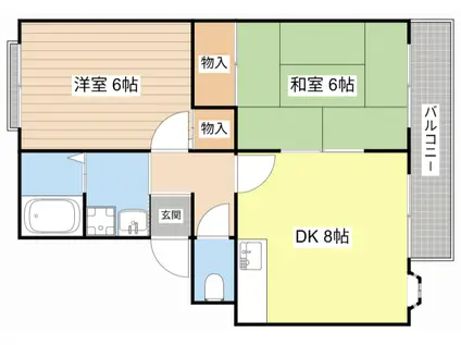 イースタンパレス(2DK/3階)の間取り写真