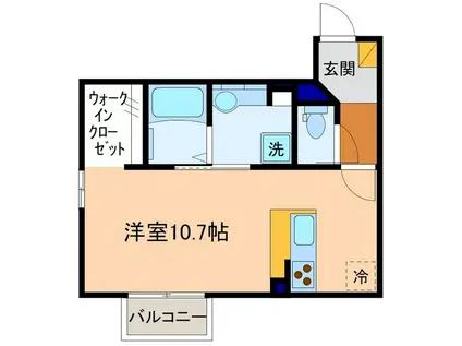 ポンパブランカ15 B棟(ワンルーム/2階)の間取り写真