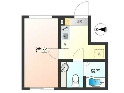 アザーレ・パッシオ府中本町B(1K/1階)の間取り写真