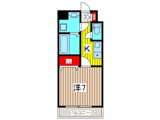 東川口弥生マンション(1K/5階)の間取り写真