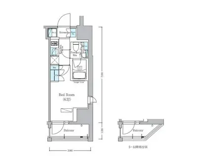 アーバネックス旗の台(1K/3階)の間取り写真