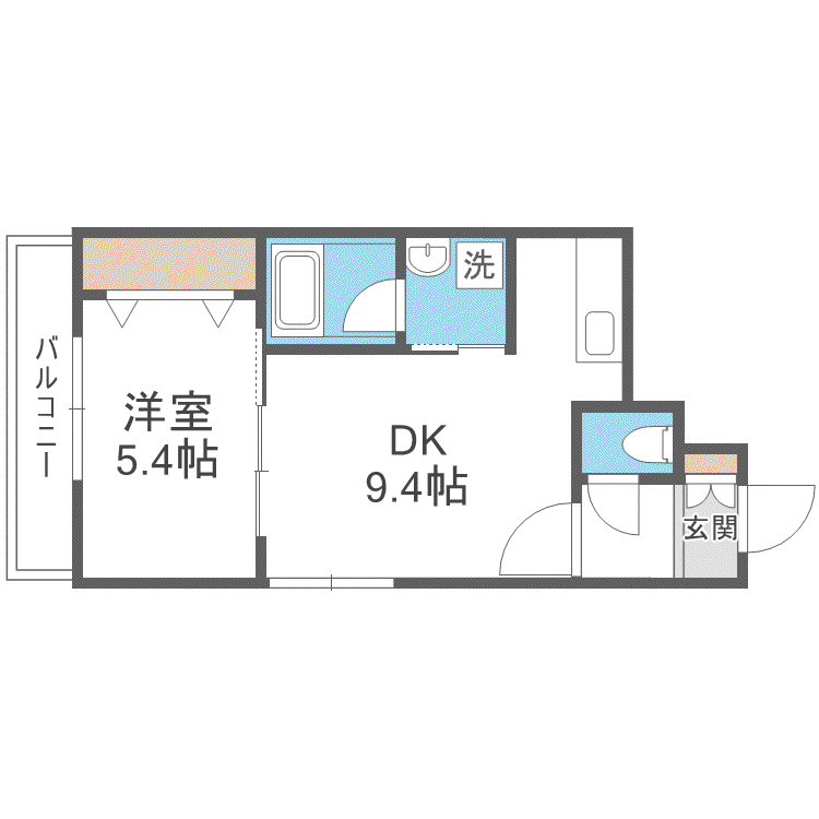 シャリテ元町(1LDK/2階)の間取り写真
