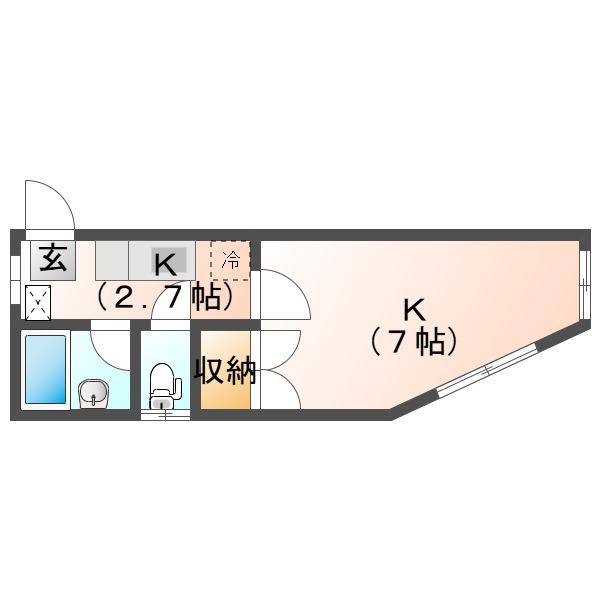 メゾン杜(1K/1階)の間取り写真