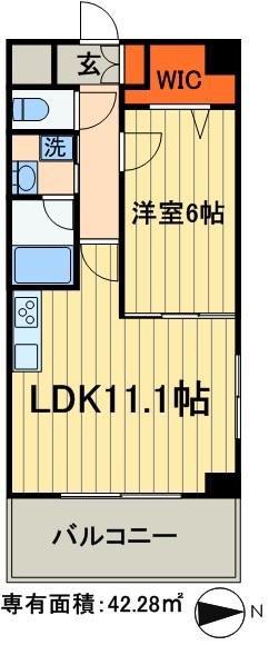 東京メトロ千代田線 千駄木駅 徒歩4分 11階建 築13年(1LDK/10階)の間取り写真