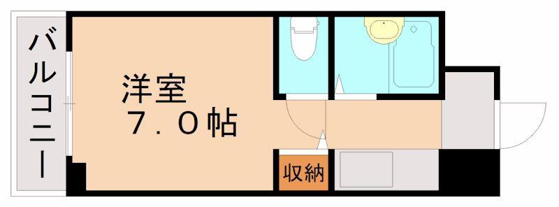 ヒカリビル(ワンルーム/6階)の間取り写真