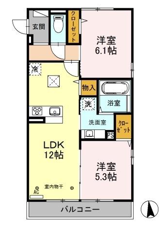 オリヴィエ(2LDK/3階)の間取り写真