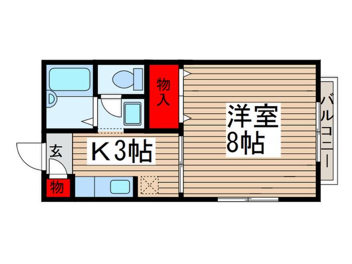 ピアシャンテ(1K/1階)の間取り写真