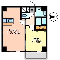グランツ昭和館(1LDK/8階)の間取り写真
