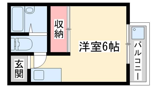 ヒューマンハイツI(1K/1階)の間取り写真