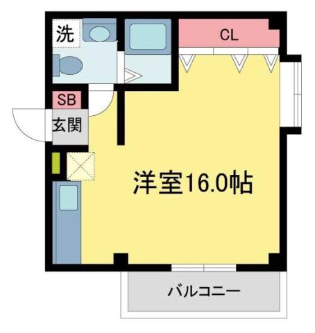 松生ビラ(ワンルーム/2階)の間取り写真