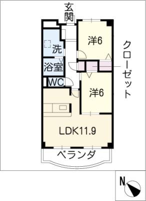 TOGETHER ITO館(2LDK/3階)の間取り写真