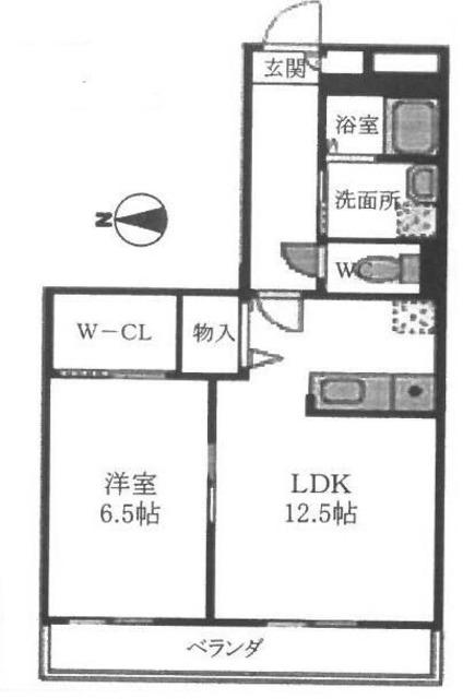 アーバン上小(1LDK/2階)の間取り写真