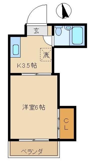 アーバン本間(1K/1階)の間取り写真