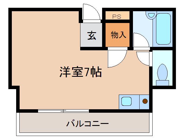 ニコル豊田(ワンルーム/6階)の間取り写真