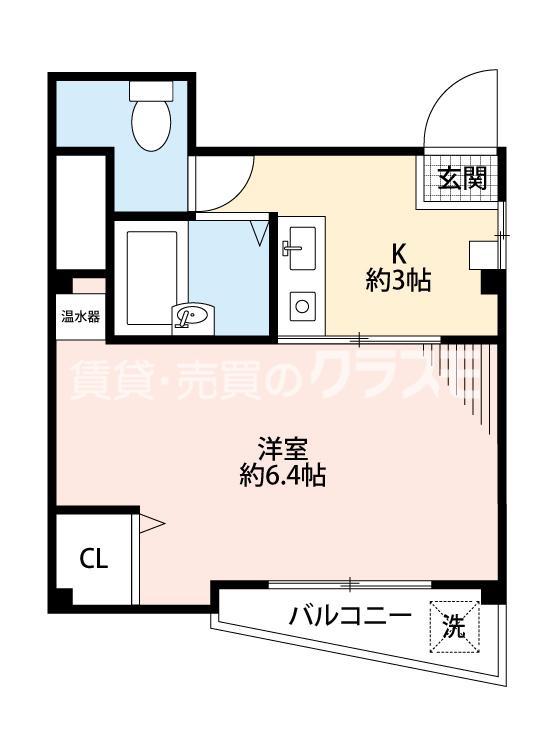 ワンウッドハイツ(1DK/3階)の間取り写真