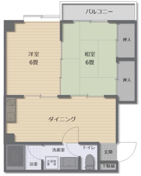 アーバン頼実(2DK/2階)の間取り写真