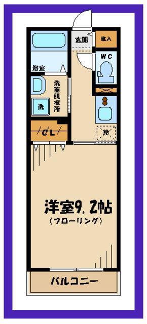 ワン シーダー ヒルズ(1K/2階)の間取り写真