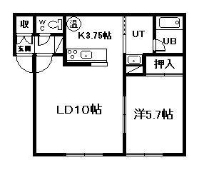 トレランス(1LDK/1階)の間取り写真