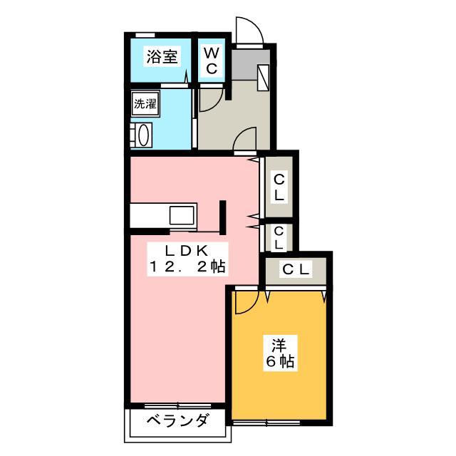 サンローズII(1LDK/2階)の間取り写真