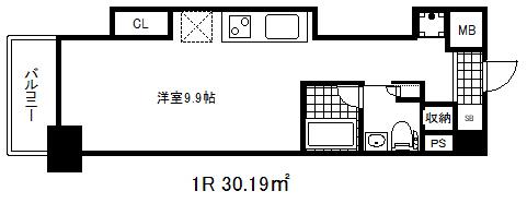 レジディア神戸磯上(1K/13階)の間取り写真