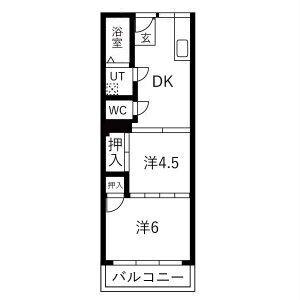 エルパラッツォ本山南(2DK/4階)の間取り写真