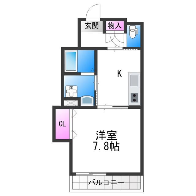 西今川共同(1K/3階)の間取り写真