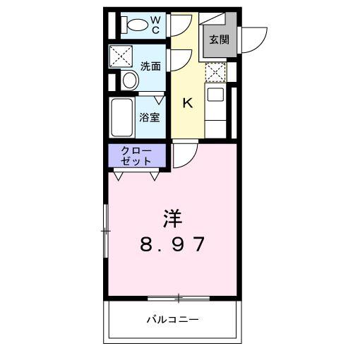 さくらテラス(1K/3階)の間取り写真