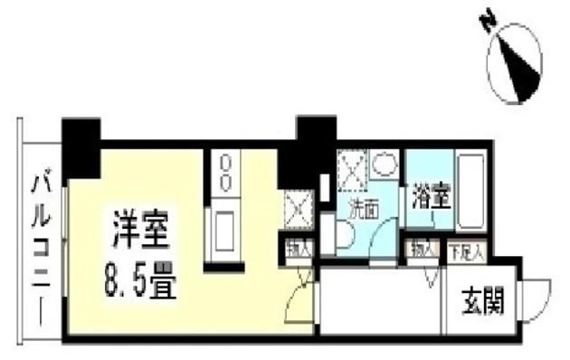 TKフラッツ渋谷(ワンルーム/13階)の間取り写真