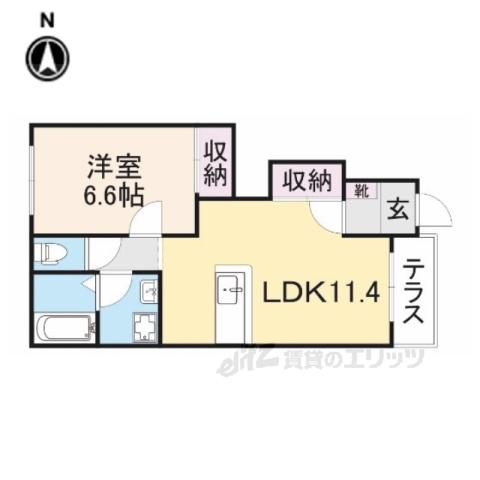 フィールドルミナスⅡ(1LDK/1階)の間取り写真