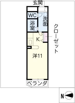 プリミエール大和通(ワンルーム/2階)の間取り写真