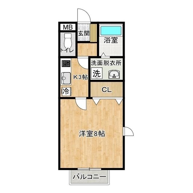 BRIO・I(1K/1階)の間取り写真