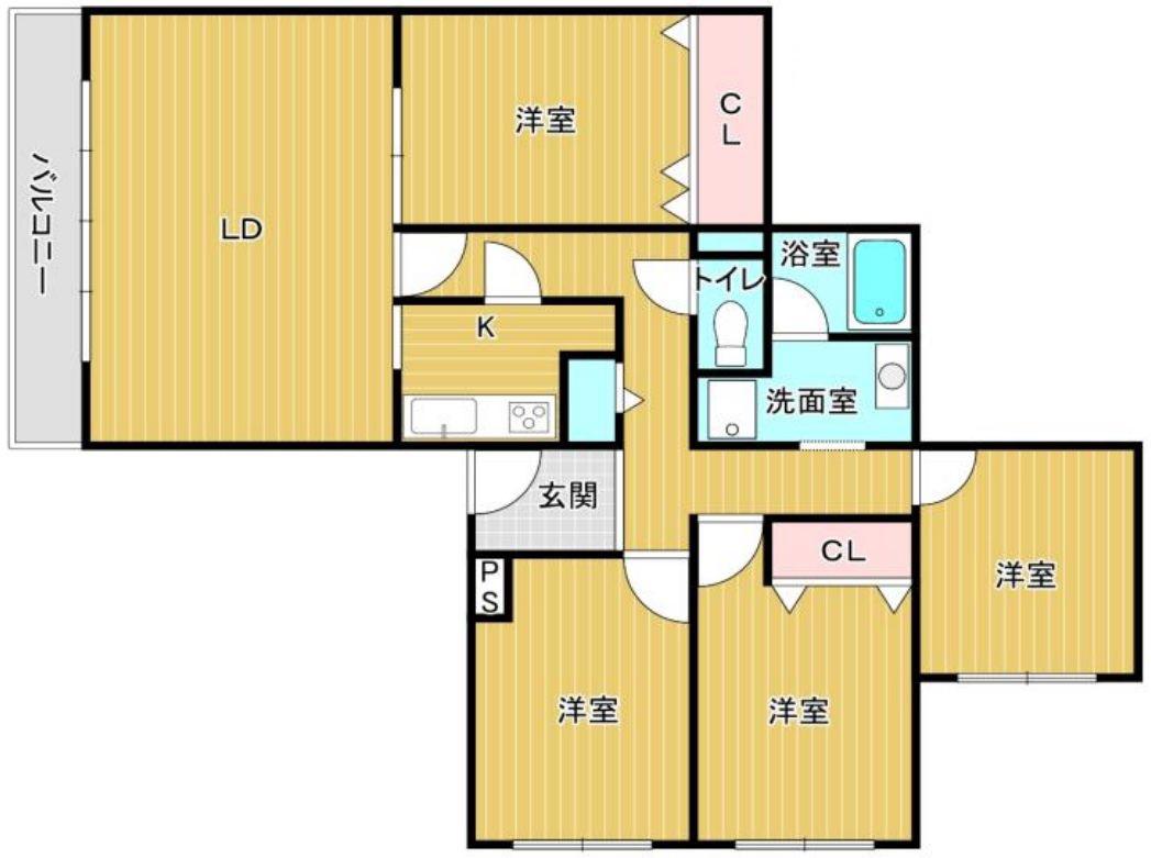 上ヶ原TWENTY-EIGHT(4LDK/4階)の間取り写真