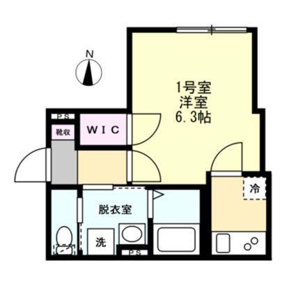 ベイルームグラン扇町イースト(1K/1階)の間取り写真