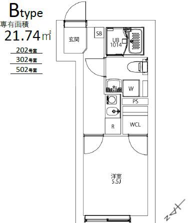 MAXIV CITY文京小石川(1K/3階)の間取り写真