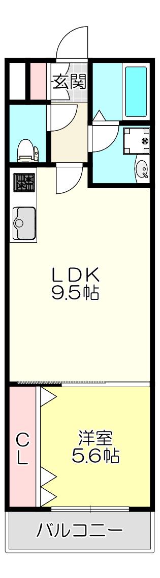 アート長瀬A(1LDK/2階)の間取り写真