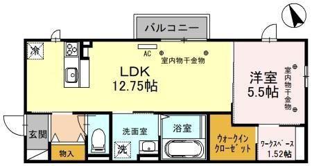 ヴィラレスト(1LDK/1階)の間取り写真