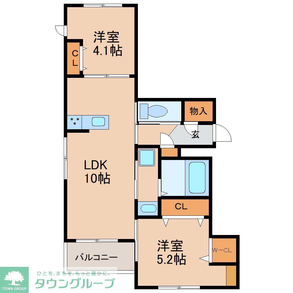 MANSION CALINOURS(2LDK/2階)の間取り写真