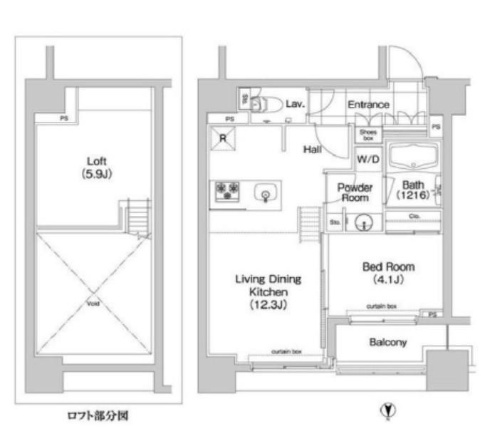 コンフォリア新川(1LDK/6階)の間取り写真