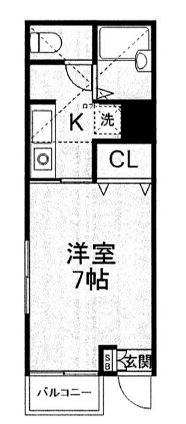 カリーノ(1K/1階)の間取り写真